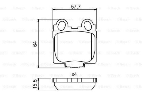 Комплект тормозных колодок, дисковый механизм BOSCH 0 986 494 231