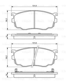 Гальмівні колодки, дискове гальмо (набір) BOSCH 0986494258 (фото 1)