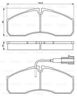 Комплект тормозных колодок, дисковый механизм BOSCH 0 986 494 278 (фото 1)