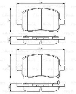 Комплект тормозных колодок, дисковый механизм BOSCH 0986494306