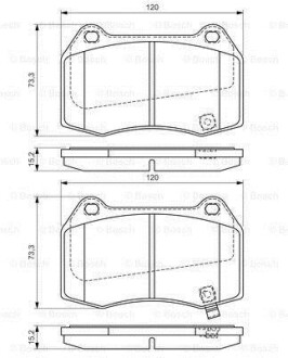 Комплект тормозных колодок, дисковый механизм BOSCH 0986494310