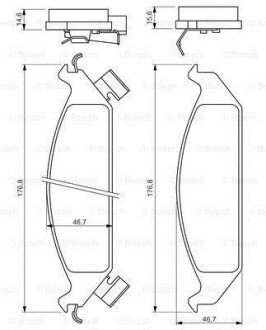 Комплект тормозных колодок, дисковый механизм BOSCH 0986494313 (фото 1)