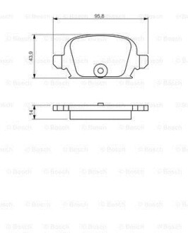 Комплект тормозных колодок, дисковый механизм BOSCH 0986494340 (фото 1)