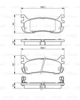 Комплект гальмівних колодок, дискове гальмо BOSCH 0986494341