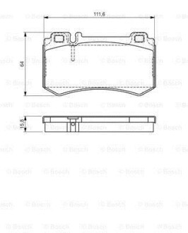 Комплект тормозных колодок, дисковый механизм BOSCH 0986494356