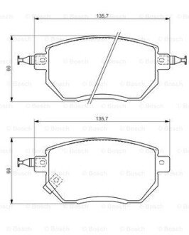 Комплект тормозных колодок из 4 шт. дисков BOSCH 0986494366