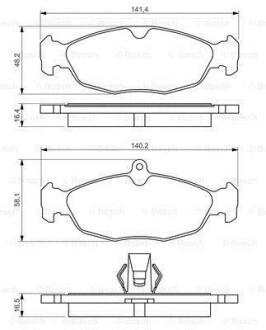 Комплект тормозных колодок, дисковый механизм BOSCH 0986494413 (фото 1)