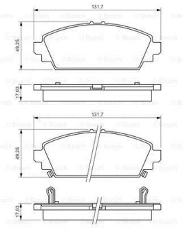 Гальмівні колодки, дискове гальмо (набір) BOSCH 0986494414