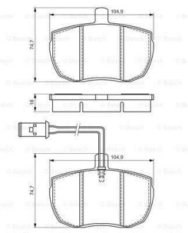 Комплект тормозных колодок, дисковый механизм BOSCH 0 986 494 535