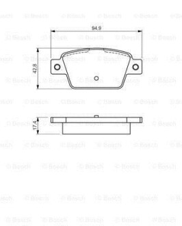 Комплект тормозных колодок, дисковый механизм BOSCH 0 986 494 536