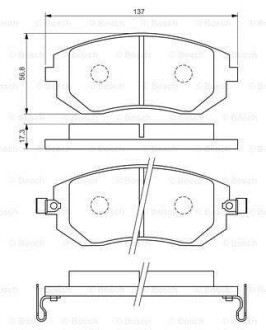 Комплект тормозных колодок из 4 шт. дисков BOSCH 0986494558