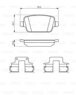 Комплект тормозных колодок, дисковый механизм BOSCH 0 986 494 639