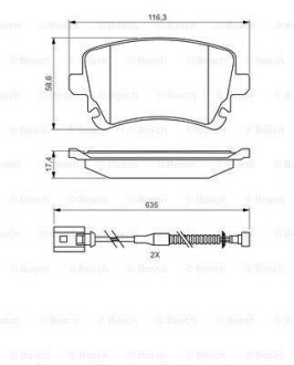 Комплект тормозных колодок, дисковый механизм BOSCH 0 986 494 669