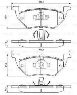 Гальмівні колодки, дискові BOSCH 0986494683 (фото 1)