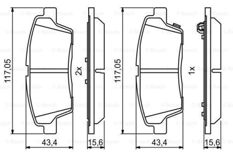 Комплект тормозных колодок из 4 шт. дисков BOSCH 0986494766