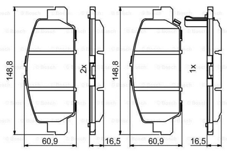 Комплект тормозных колодок из 4 шт. дисков BOSCH 0986494773