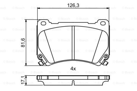 Гальмівні колодки, дискові BOSCH 0986494781