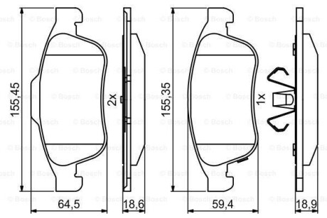 Тормозные колодки, дисковые BOSCH 0986494826