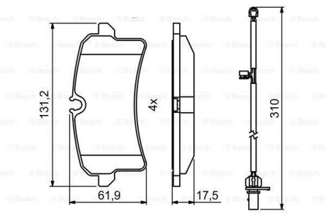 A_Колодки гальмівні дискові AUDI/ PORSCHE A8/S8/Macan \'\'R BOSCH 0986494841 (фото 1)