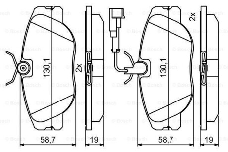 Гальмівні колодки, дискові BOSCH 0986494851