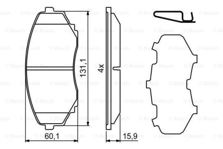 Гальмівні колодки, дискові BOSCH 0986494855