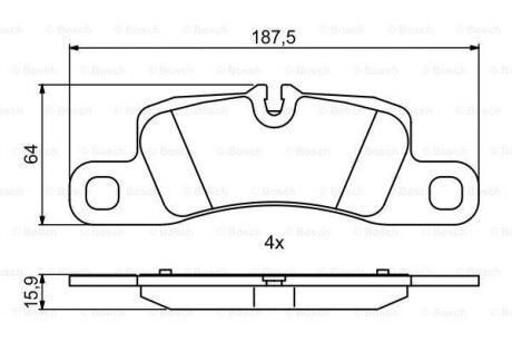 A_Колодки гальмівні дискові PORSCHE - знято з вир-ва BOSCH 0986494869 (фото 1)