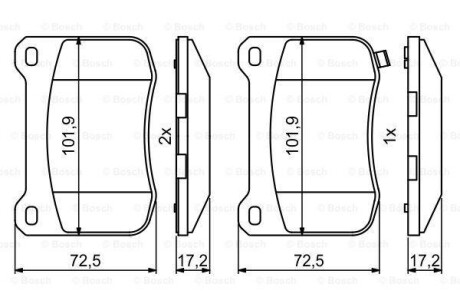 Гальмівні колодки, дискові BOSCH 0986494872