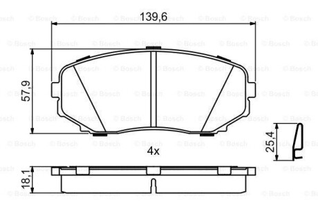 Тормозные колодки, дисковые BOSCH 0986494879