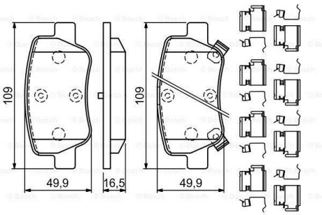 Гальмівні колодки, дискові BOSCH 0986494933