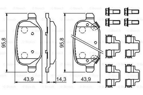 ДИСКОВI КОЛОДКИ ЗАДНI BOSCH 0986494935