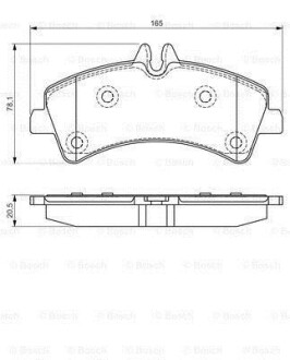 Комплект тормозных колодок из 4 шт. дисков BOSCH 0986495099