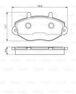 Гальмівні колодки перед. FORD Transit (диск 15&quot;) 94-00 BOSCH 0986495112