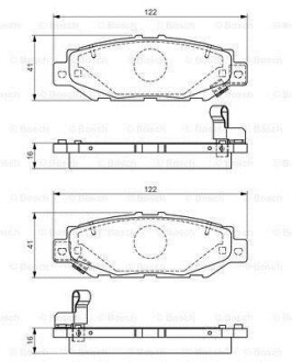 Комплект тормозных колодок, дисковый механизм BOSCH 0 986 495 122 (фото 1)