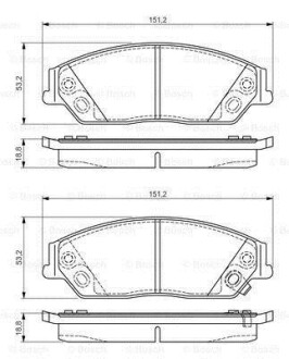 Колодки гальмівні дискові TOYOTA Camry V50 \'\'F \'\'11>> BOSCH 0986495149