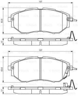 Комплект тормозных колодок из 4 шт. дисков BOSCH 0986495156