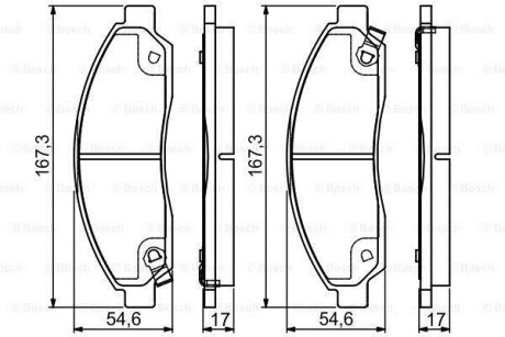 Комплект тормозных колодок, дисковый механизм BOSCH 0 986 495 159