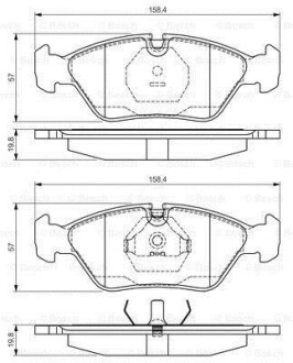 Колодки гальмівні дискові BOSCH 0986495162 (фото 1)