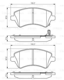 Гальмівні колодки, дискове гальмо (набір) BOSCH 0986495243