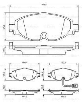 Комплект тормозных колодок из 4 шт. дисков BOSCH 0 986 495 347