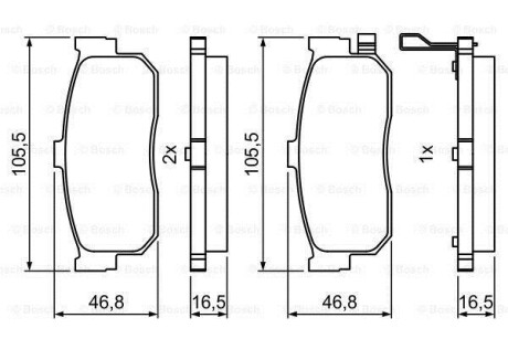 Гальмівні колодки (набір) BOSCH 0986495387