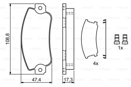 Гальмівні колодки перед. FIAT Uno 1,0/1,5 89-02 SEAT Ibiza -93 BOSCH 0986495456 (фото 1)