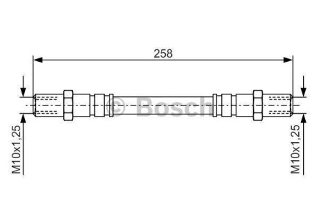 Шланг тормозов. ЗАДНИЙ СОВ. BOSCH 1987476192