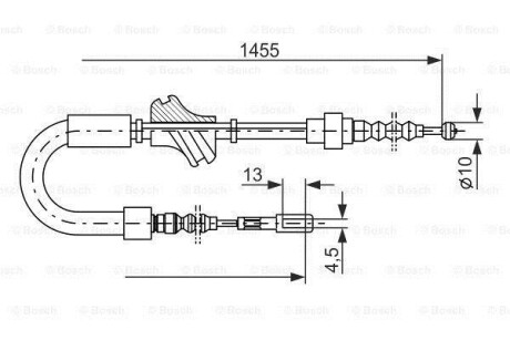 Трос ручного гальма BOSCH 1987477062