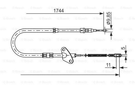 ТРОС тормозной правый BOSCH 1987477121