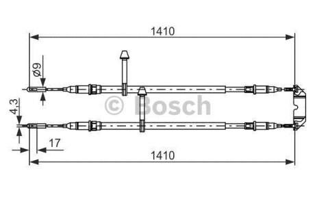 Трос ручного гальма BOSCH 1987477245