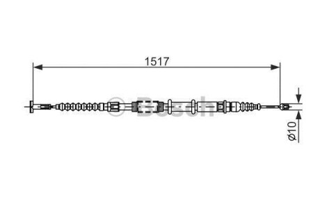 Трос, стояночная тормозная система BOSCH 1987477382