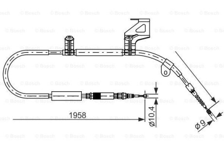 Трос ручного гальма BOSCH 1987477604