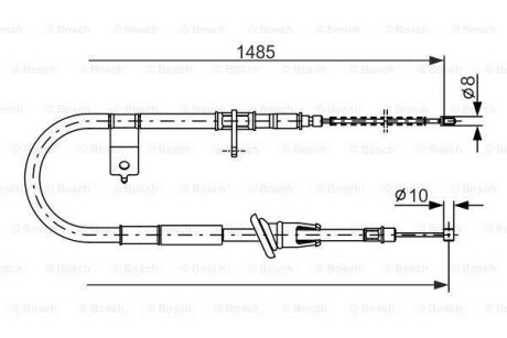 Трос ручного гальма BOSCH 1987477612