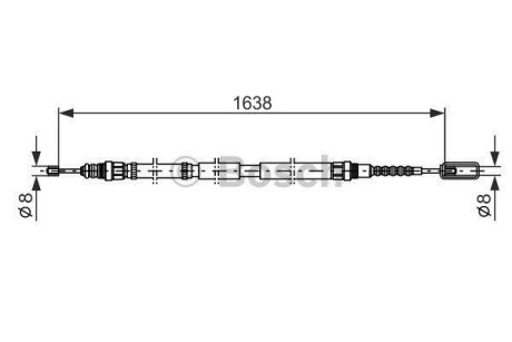 Трос ручного гальма BOSCH 1987477688