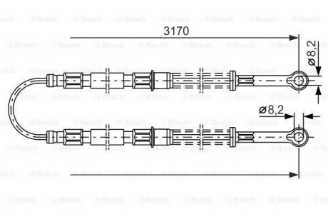 Трос ручного гальма BOSCH 1987477792